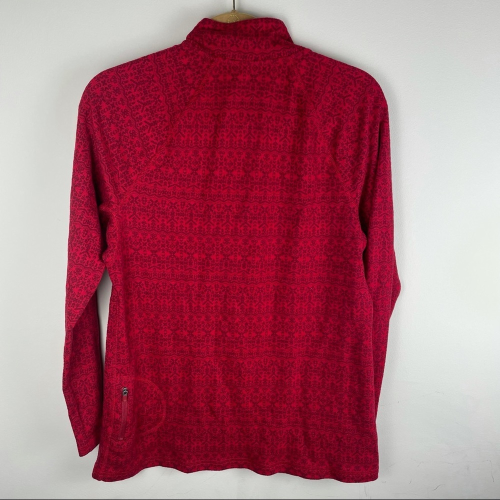 Eddie Bauer Red Aztec Quarter Zip Mock Neck Shirt Size XL - Picture 9 of 11